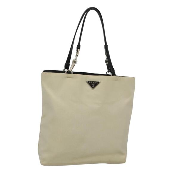PRADA Hand Bag Nylon White Silver - Picture 1 of 12